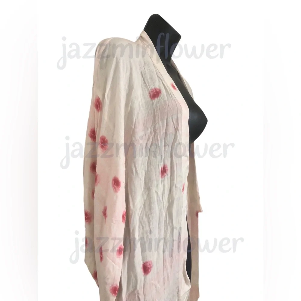 Free People Laurel Canyon white pink combo Kimono robe‎ one size brand new